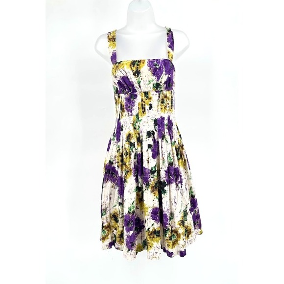 Suzi Chin Dresses & Skirts - Suzi Chin Maggy Boutique Floral Sundress Size 6 Pleated Cottage Garden Party